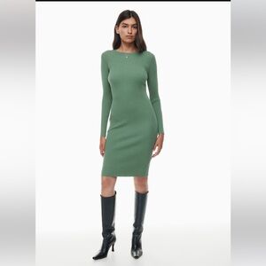 ARITZIA WILFRED Sage Green Ribbed Dress NWT! Size L